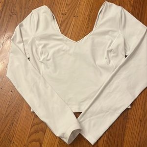 White lululemon long sleeve crop top